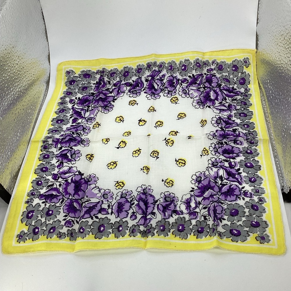 Vintage colorful 1970s handkerchief